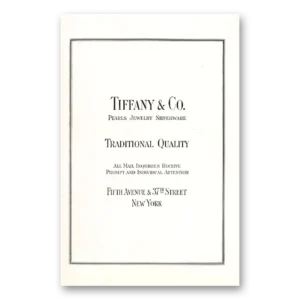 1921 Tiffany & Co Print Ad | Pearls Jewelry