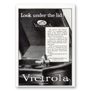 1921 Victrola Print Ad | Look Under Lid