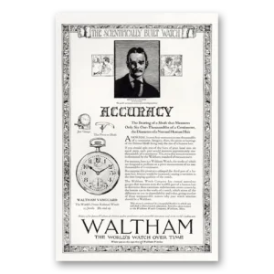1921 Waltham Watch Print Ad | Duane H Church