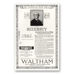 1921 Waltham Watch Print Ad | E A Marsh