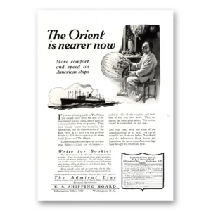 1922 Admiral Line Print Ad | Orient