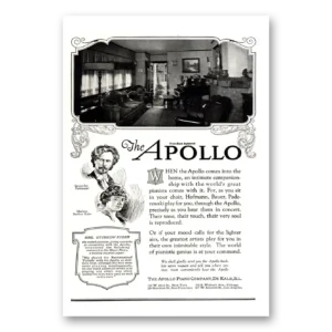 1922 Apollo Piano Print Ad | Intimate
