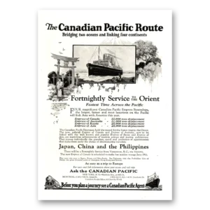 1922 Canadian Pacific Print Ad | Philippines
