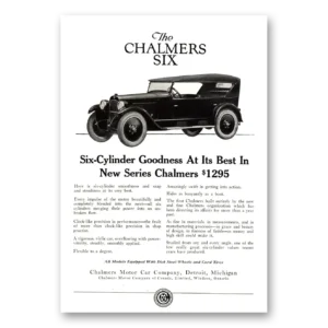 1922 Chalmers Six Print Ad | New Series