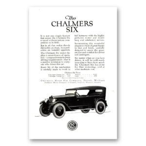 1922 Chalmers Six Print Ad | Single Feature