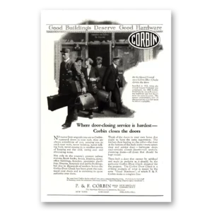 1922 P & F Corbin Print Ad | Door Closing