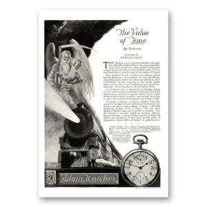 1922 Elgin Watch Print Ad | Father Time