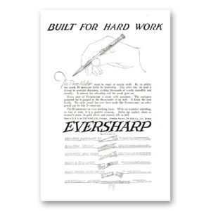 1922 Wahl Eversharp Print Ad | Hard Work