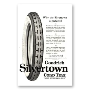 1922 Goodrich Silvertown Cord Tires Print Ad | Tire Preferred
