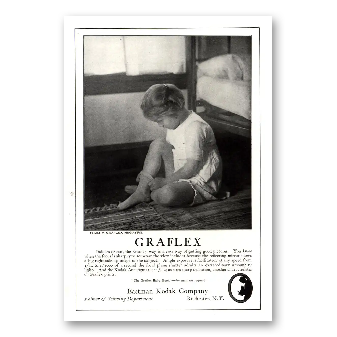 1922 Graflex Cameras Print Ad | Sure Way