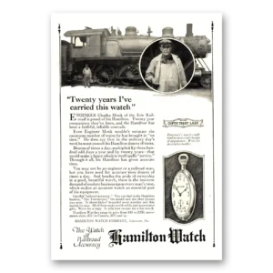 1922 Hamilton Watch Print Ad | Twenty Years