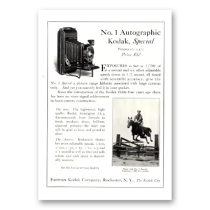 1922 Kodak Autographic Camera Print Ad | No 1