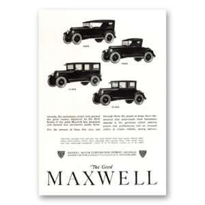 1922 Maxwell Motors Print Ad | Enthusiasm First