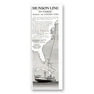 1922 Munson Steamship Lines Print Ad | Nassau Cuba