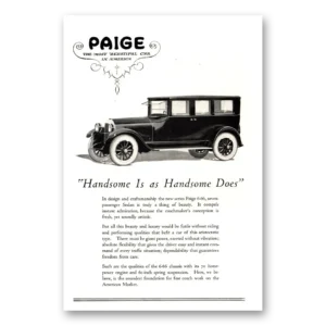 1922 Paige-Detroit Motor Car Print Ad | Handsome Does