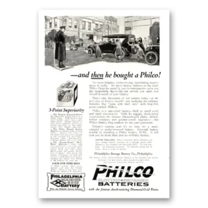 1922 Philco Diamond Grid Batteries Print Ad | He Bought