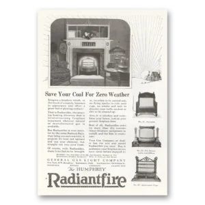 1922 General Gas Light Print Ad | Zero Weather