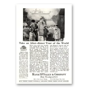 1922 Rand McNally Print Ad | After Dinner
