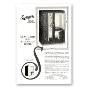 1922 Seeger Refrigerator Print Ad | American Home