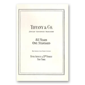 1922 Tiffany & Co Print Ad | 85 Years