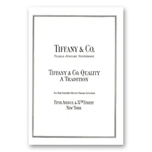 1922 Tiffany & Co Print Ad | Pearls Jewelry
