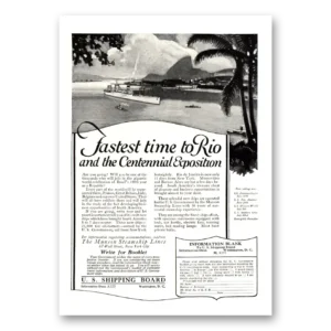1922 Munson Steamship Lines Print Ad | Rio Centennial
