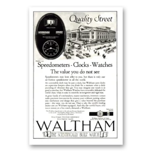 1922 Waltham Watch Print Ad | Quality Street