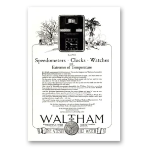 1922 Waltham Watch Print Ad | Speedometers