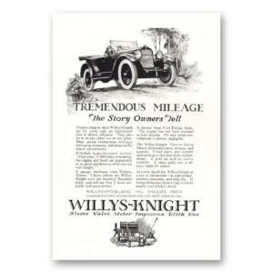 1922 Willys Knight Print Ad | Tremendous Mileage