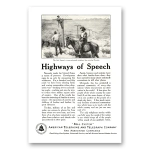 1923 American Telephone Print Ad | Highways Speech