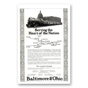 1923 Baltimore and Ohio Railroad Print Ad | Heart Nation