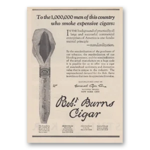 1923 Robt Burns Cigars Print Ad | Cigar Men
