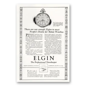 1923 Elgin Watch Print Ad | Better Watches