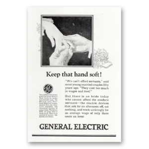 1923 General Electric Print Ad | Hand Soft