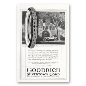 1923 Goodrich Silvertown Cord Tires Print Ad | Long Run