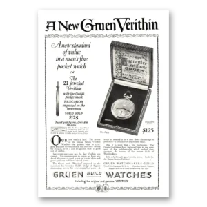 1923 Gruen Veri Thin Watch Print Ad | Pocket Watch