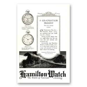 1923 Hamilton Watch Print Ad | Graduation Present