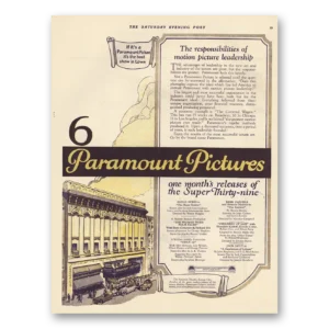 1923 Paramount Pictures Print Ad | Motion Picture