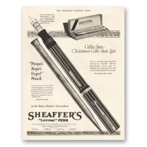 1923 Sheaffer Pen Print Ad | Propel Repel