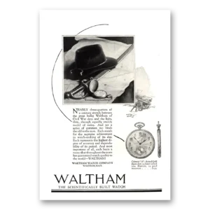 1923 Waltham Watch Print Ad | Three Quarters