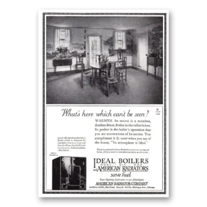 1924 Ideal Gas Boilers Print Ad | Cant Be Seen