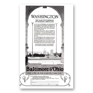 1924 Baltimore and Ohio Railroad Print Ad | Patriotic Americans