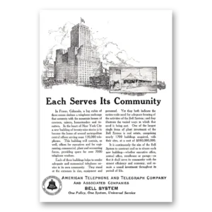 1924 American Telephone Print Ad | Serves Community