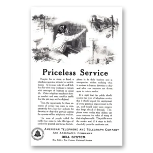 1924 American Telephone Print Ad | Priceless Service