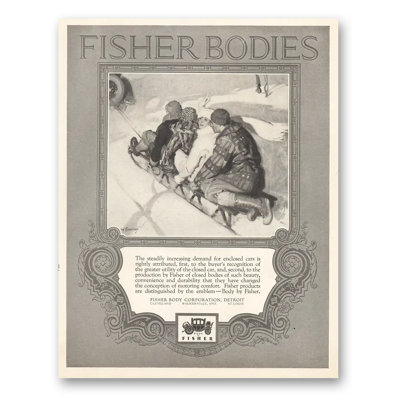 1924 Body by Fisher Print Ad | Increasing Demand