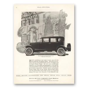 1924 Buick Brougham Sedan Print Ad | New Style