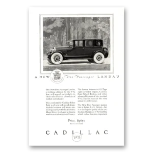 1924 Cadillac Landau Print Ad | Five Passenger