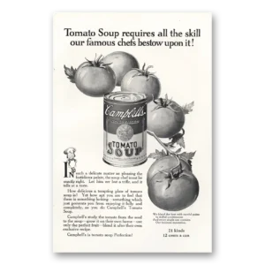 1924 Campbells Tomato Soup Print Ad | Famous Chefs