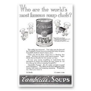 1924 Campbells Tomato Soup Print Ad | Soup Chefs