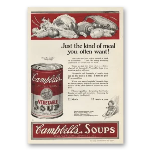 1924 Campbells Vegetable Soup Print Ad | Often Want